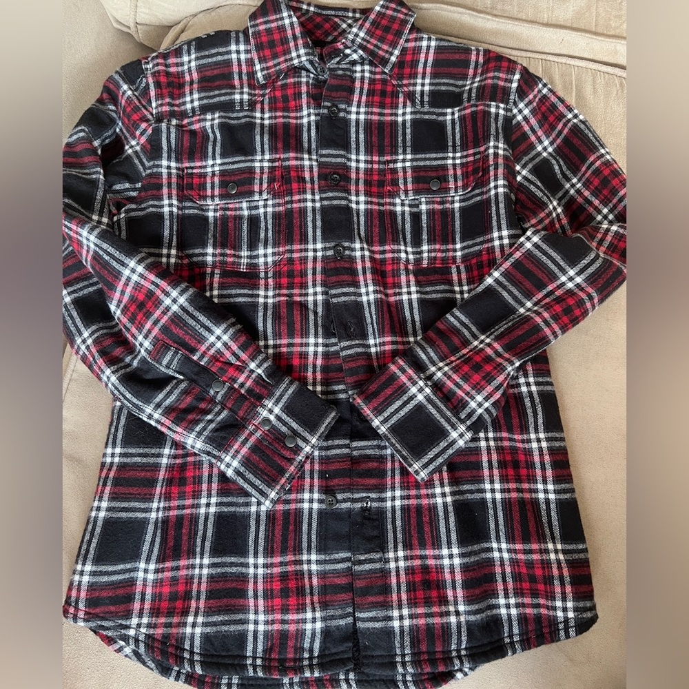 Micros Plaid Lined Cotton Flannel -Size Boys 14-16